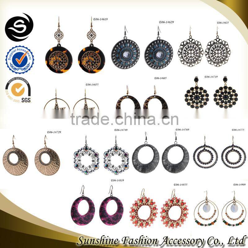 Star earrings for 2015 cheap hoop earrings plated in gold jewelry supplier made in Yiwu