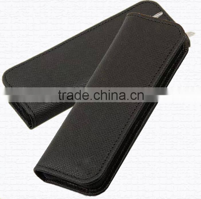 Wholesale travel single custom display leather case for pens,pu pen bag