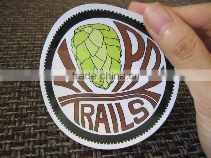 Custom die cut gold metallic stickers (M-A442)