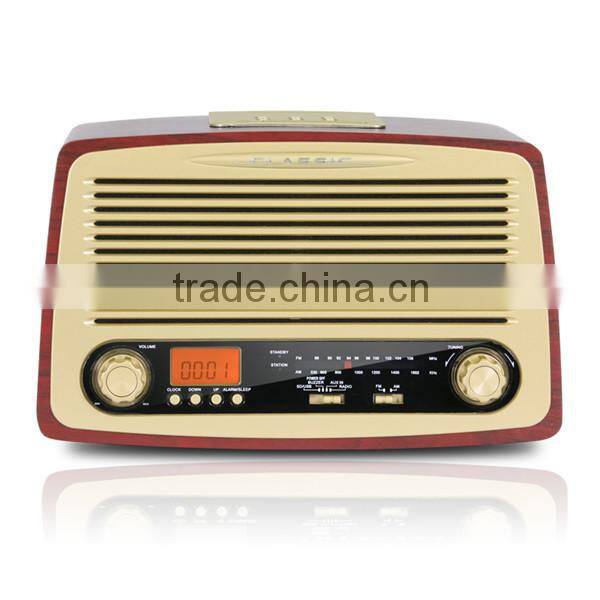 Factory cheap portable am radio with bluetooth wooden style