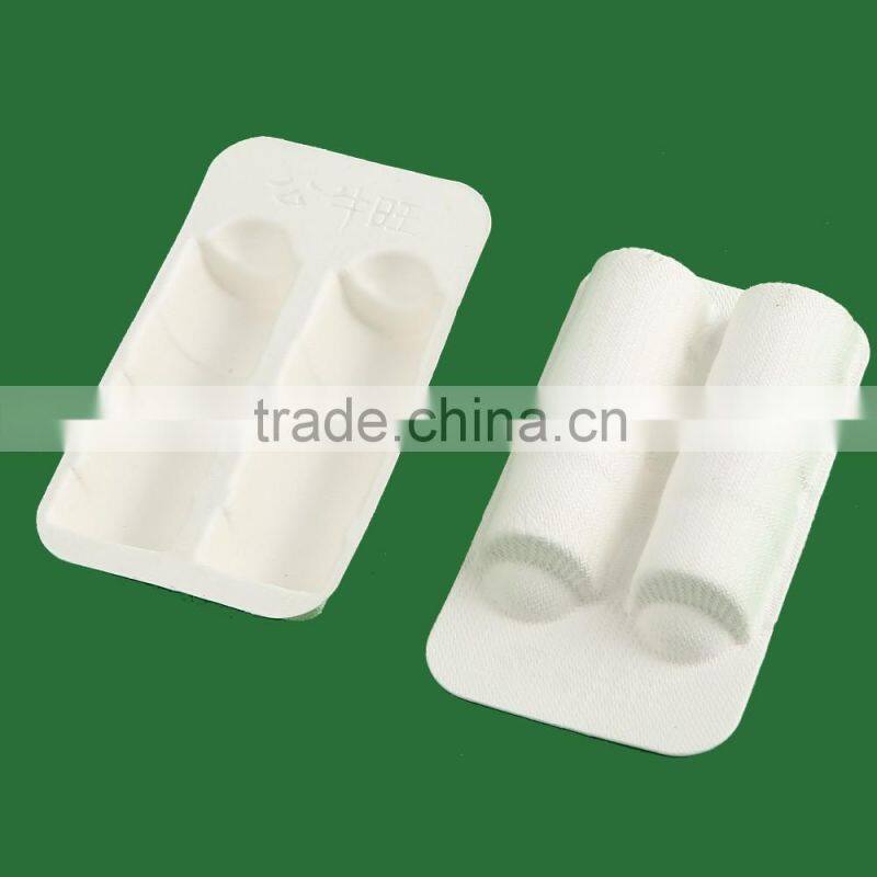 Customized White Sustainable Pulp Moulded Sugar Cane Bagasse Packaging