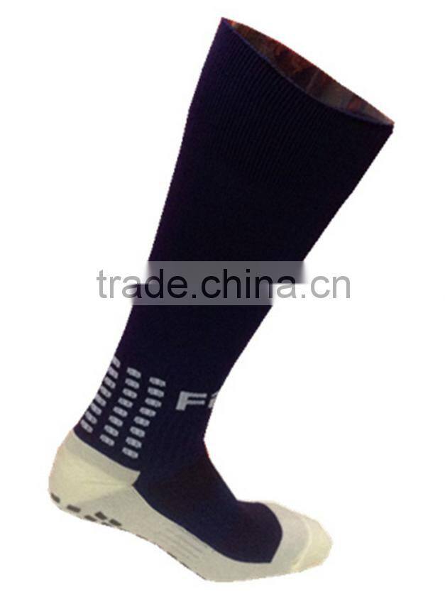 whole sport soccer socks with rubber printling sole