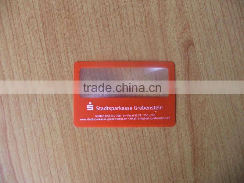 Plastic,pvc Material credit card size magnifier