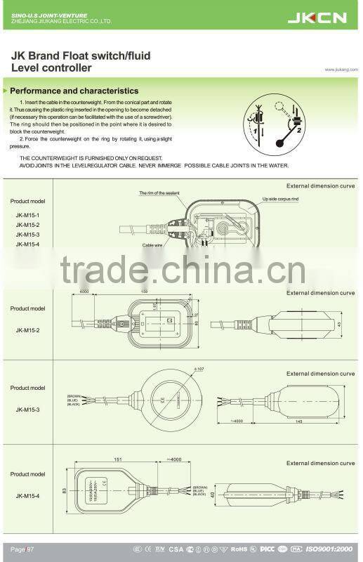 220v float switch /Level control/Liquid regulator