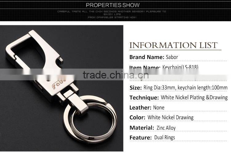 Whole Metal Double Rings Bottle Opener Key Chain