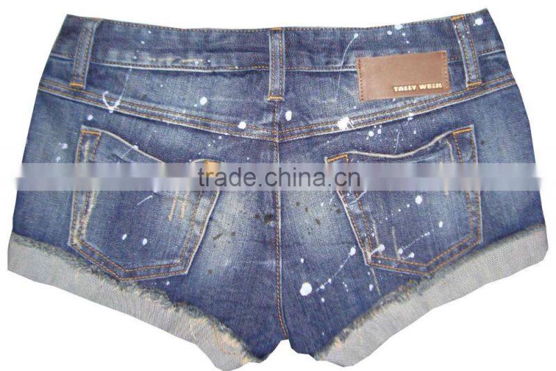 Latest design women fashion cold wash shorts girls stylish mini hot denim shorts manufacturer
