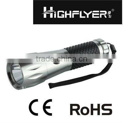 new mini led lighting flashlight with black rubber in the body LFL1133
