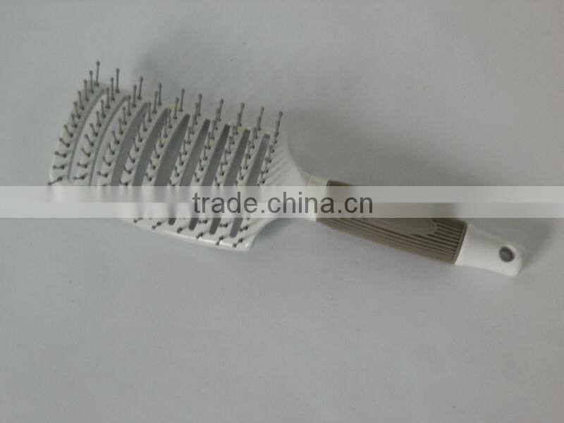 professional curved hair brush with nylon pins