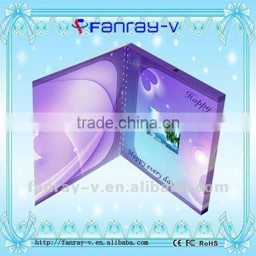 2014 Latest 2.8" TFT lcd video promotion brochure cards, 2.8" video greeting card