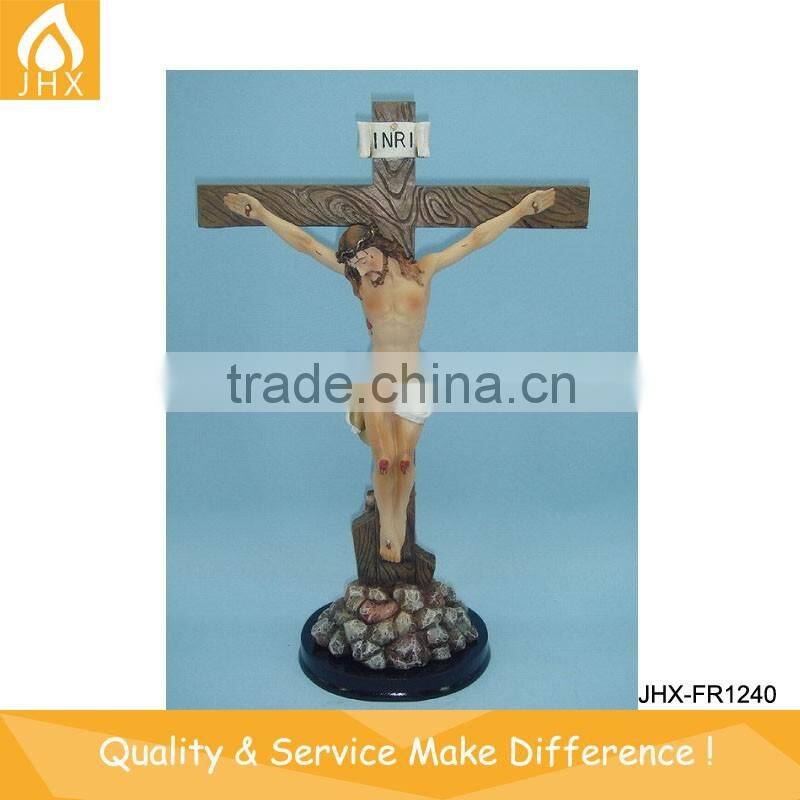 Jesus On Cross Statue Poly Resin