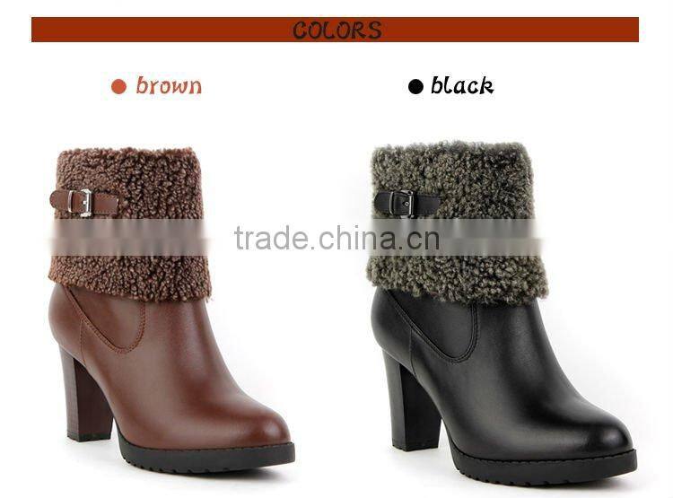 Rubber sole genuine leather boot