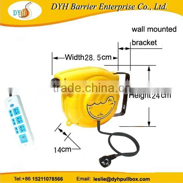 10M Industrial auto cable reel with socket retractable extension cord reel