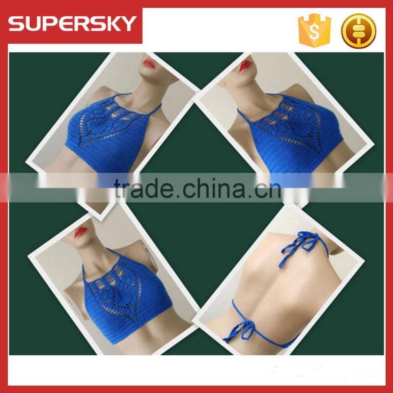 K-54 Tank Top Halter Handmade Sexy Lady Crochet Bikini Top Sexy Bikini Top Women Knti Beach Bustier