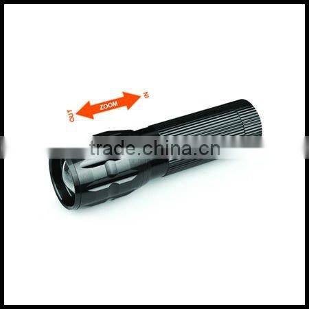 Aluminum 3W LED Zooming Flashlight Torch