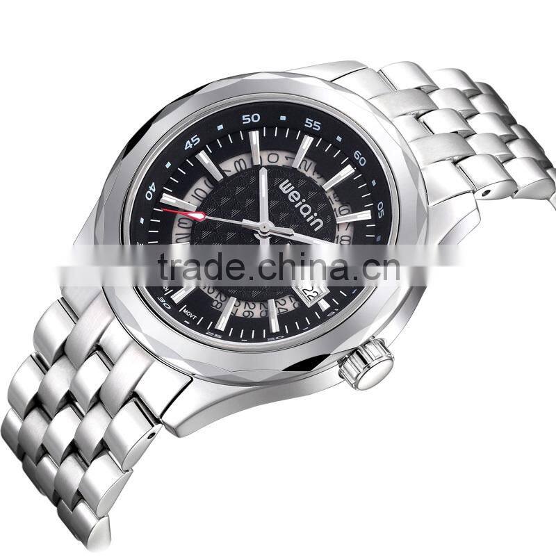 Man's 5atm Waterproof Watch With Sapphire Crystal and Solid Stainless Steel Case and Band