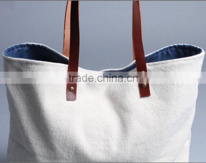 super quality large summer beach bag leather handles wholesale
