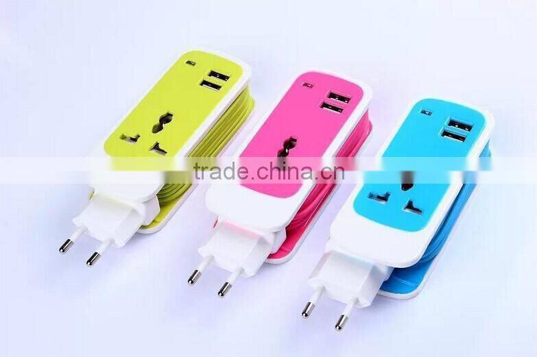 5V 2.1A Dual USB Wall Charger,Universal Wall Socket USB Charger with CE&RoHS-Green