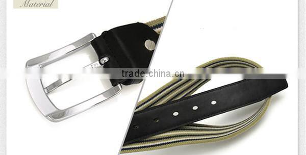 Men Pin Buckle Elastic Canvas Belt Minimalist Fashion Hit Color Knit Belt