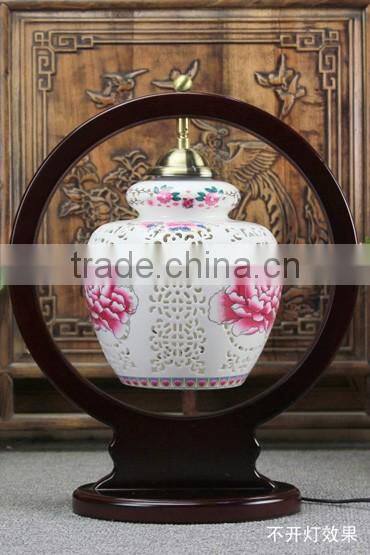 Vintage Industry Loft Style Iron Table Light Desk Lamp Porcelain For Bedroom Wedding Gift