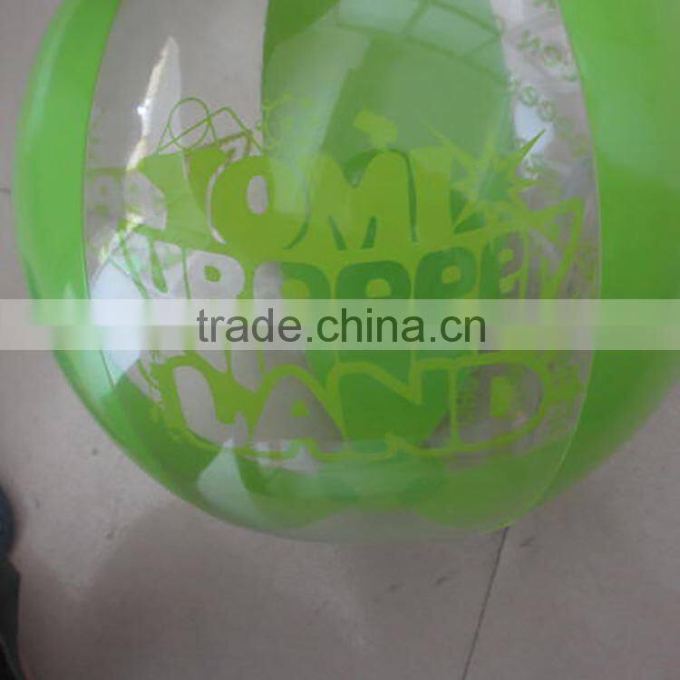 green transparent eco-friendly inflatable beach ball for promotion