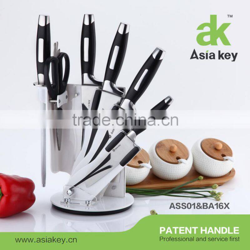 Best Price of 7pcs Chef Knife Set With ABS and SS Handle Acrylic Block