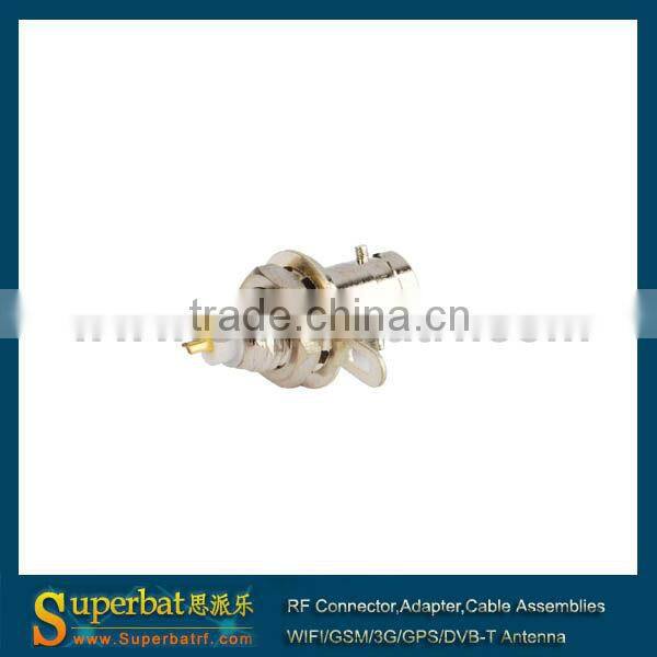 Mini-BNC panel mount Jack with nut bulkhead and solder up