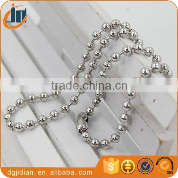 Fashion metal tag fastener ball chain 3mm or 3.2mm - 30-36 inches