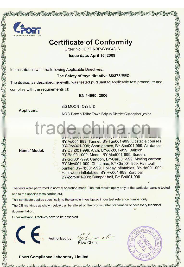 2015 hot new commercial inflatable water roller water games