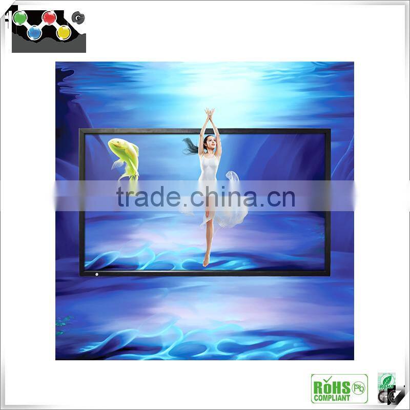 Hot sale!!! High resolution wall mounted 55 inch black lcd tv thin 3d smart tv