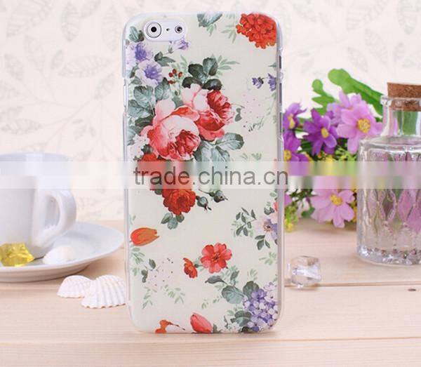 Flower printing cell phone case for iphone 6 with logo