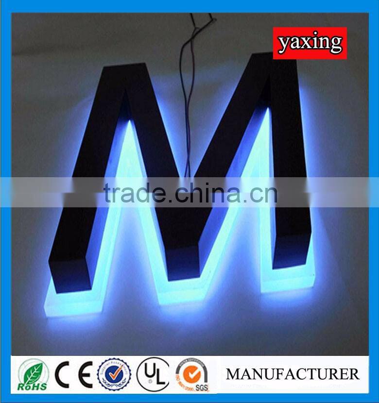 3d diy stainless steel led backlit channel letter sign outdoor used