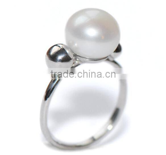 Plated silver new design ladies finger ring cultured for women pear ring designs