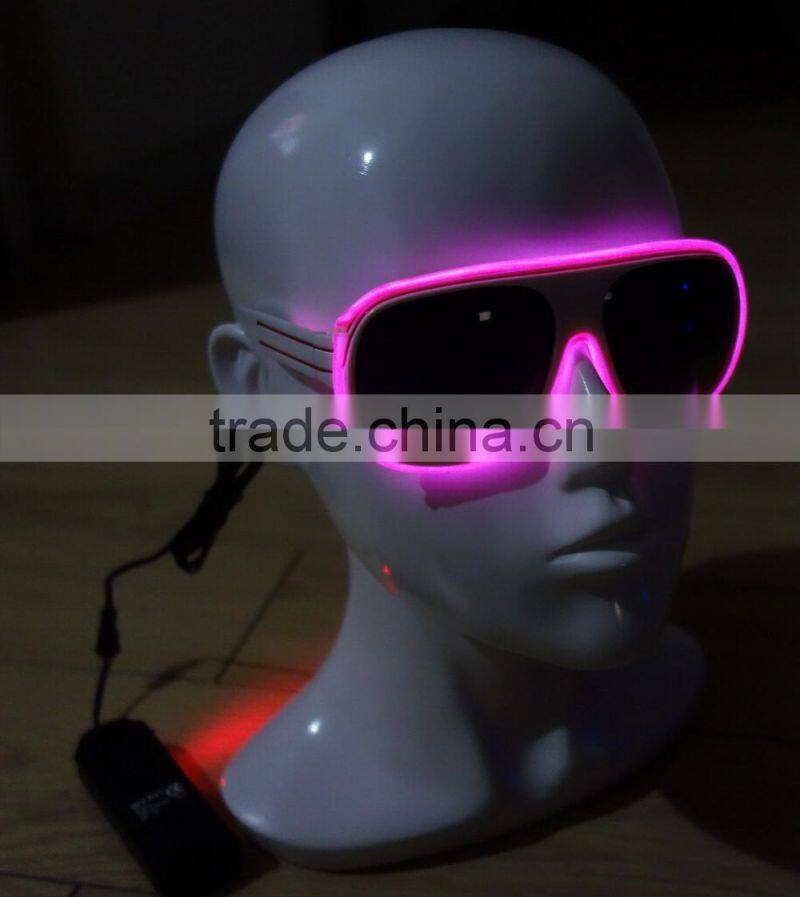 Green EL sunglasses/EL glow sunglasses/EL lighting glasses/Electroluminescent sunglasses
