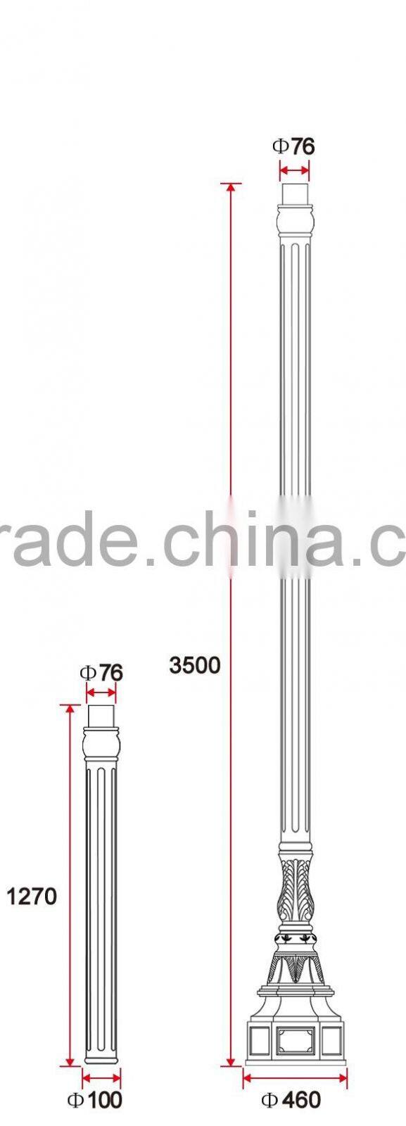 B006 Aluminum Sand Casting Decorative Outdoor Lighting Poles