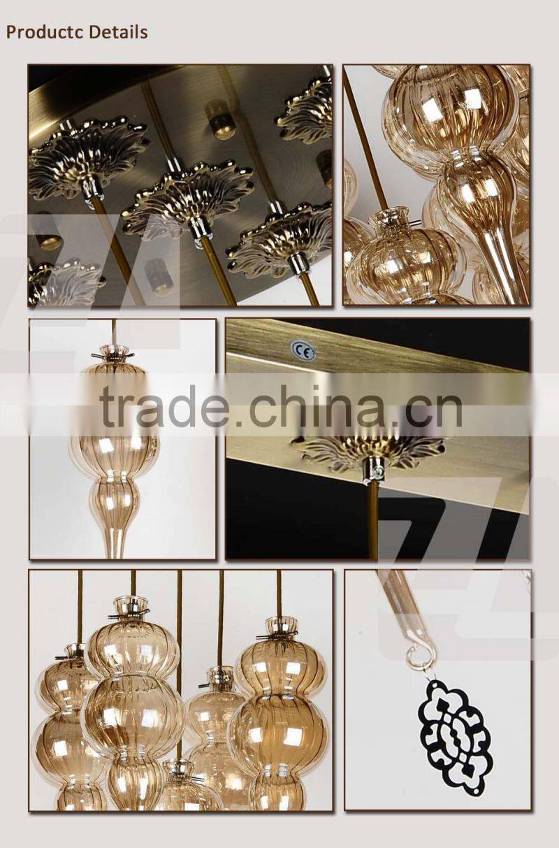 Turkish Hand Blown Glass Round 7 Lights Chandelier Noble Flush Mounted Ceiling Lamp Romantic Hotel Bar Ceiling Lamp