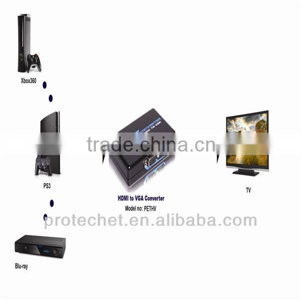 2016 China supplier HDMI to VGA + Stereo Audio converter 1080P vga hdmi converter