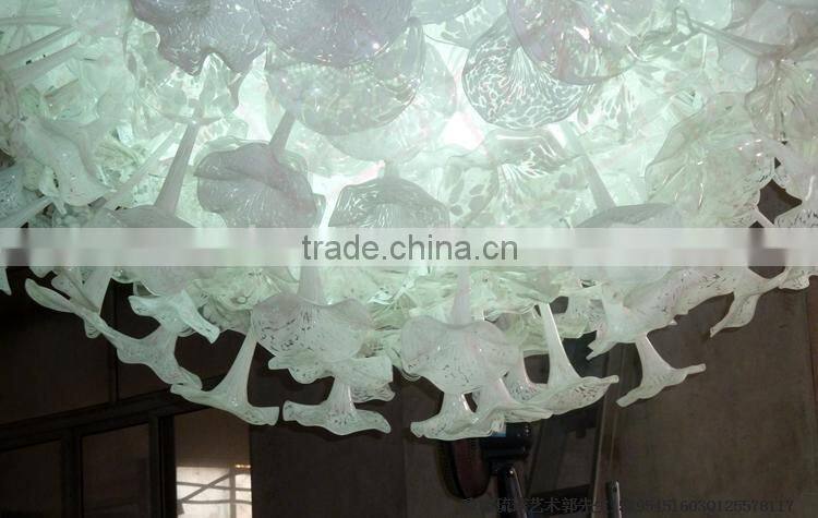 hand blown glass chandelier decoration XO-20150621 Modern glass art chandelier from famous Chinese glass artist Mr Ou LianHua