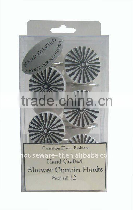 peva shower curtain with resin hooks