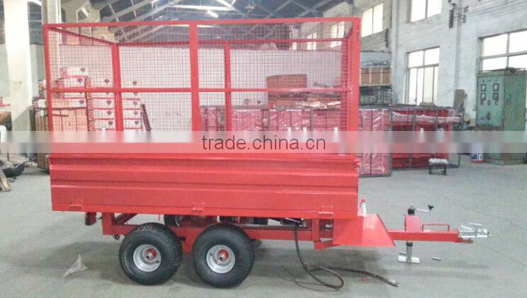 4Wheel Dump trailer with hydraulic power unit,self-dump trailer,single axle trailer