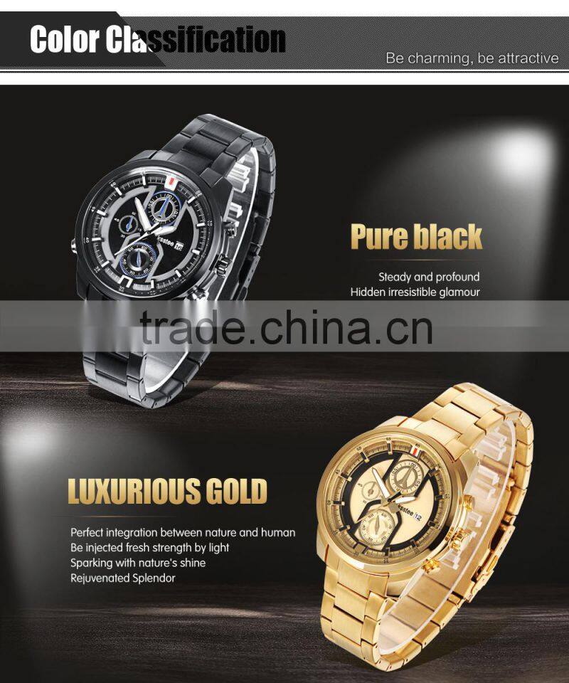 China Wholesale Market Men 22K Gold Plating Watch