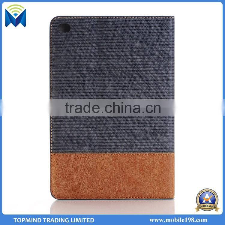 Good Quality Cross Pattern Book Style Folio Leather Case for iPad Pro