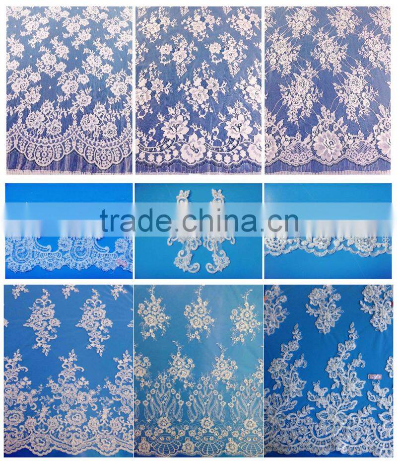 100% Nylon Material African Swiss Voile Lace SBL61980-1C