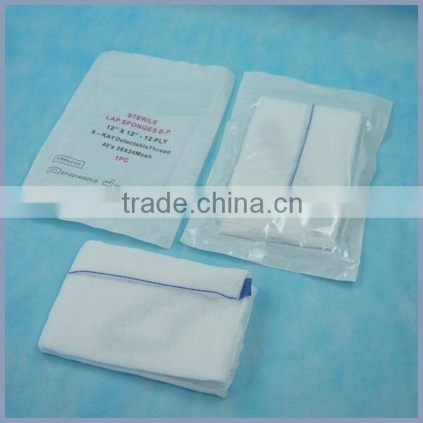 blue medical abdominal swabs