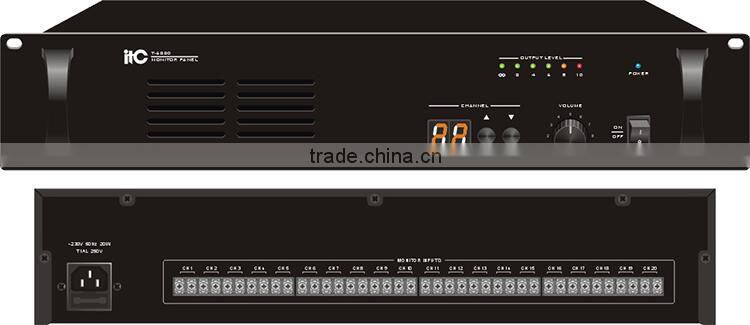 PA System 2U height rack mounted 20 Channel Monitor Panel