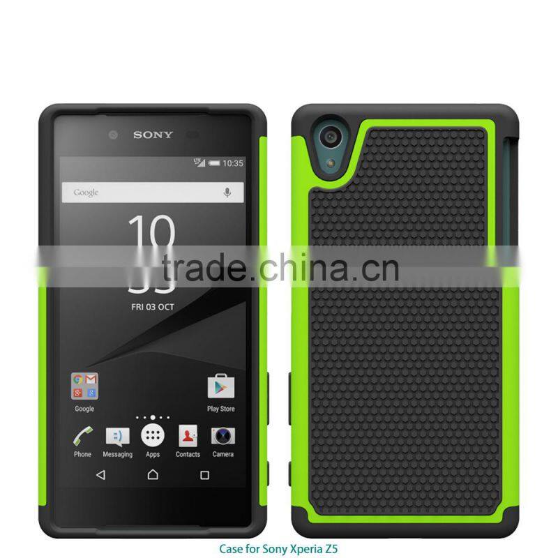 2015 new products TPU+PC Football Pattern Case for sony xperia z5 case factory price