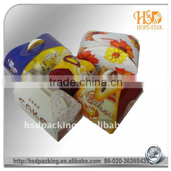 colorful good design box hand-held cake box packing