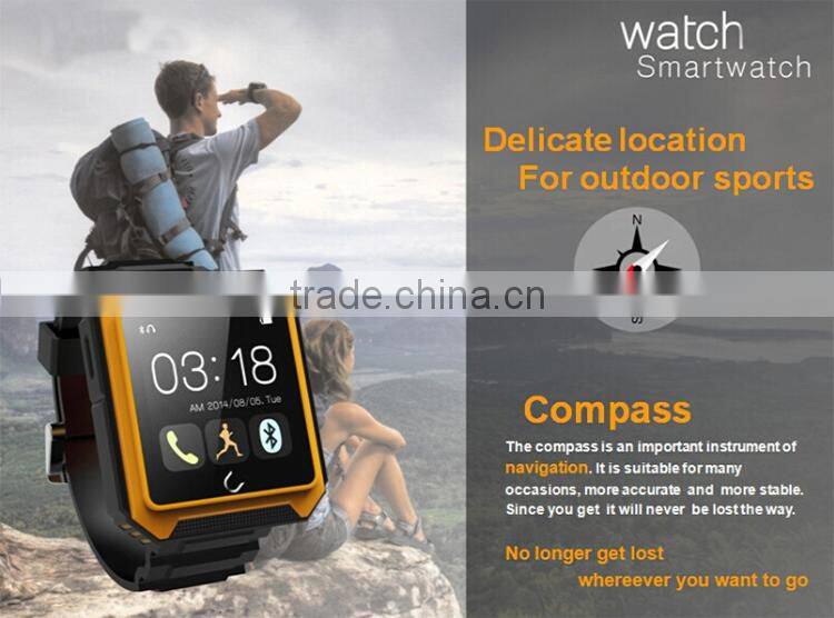 2015 New sport watch Phone with GPS/Heart Rate Monitor waterproof smart watch phone sync IOS android system C