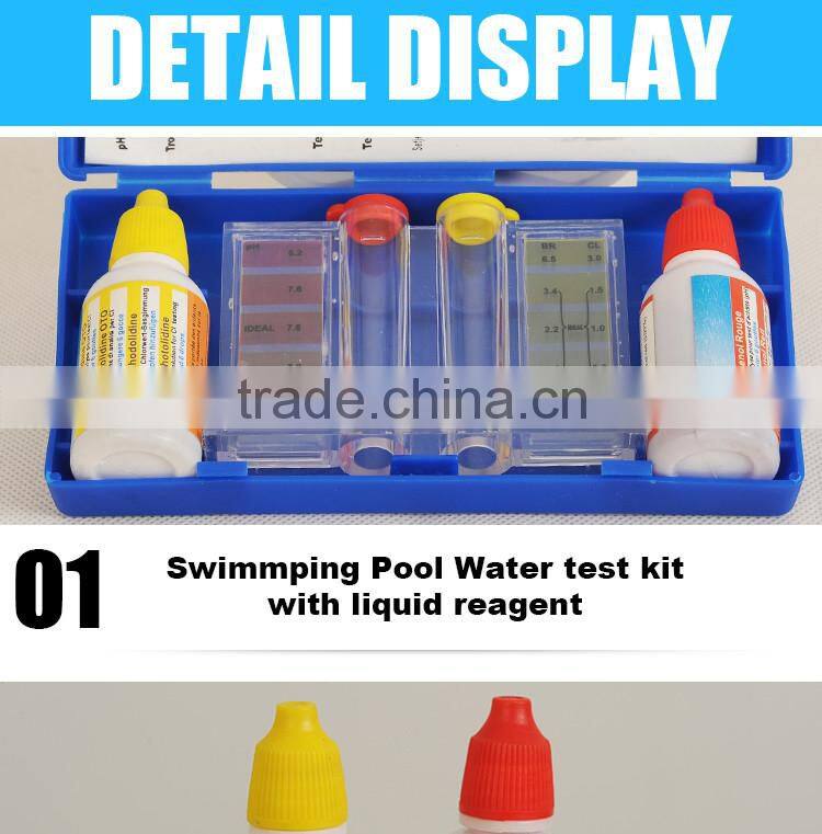Two way swimming pool test kit for chlorine and PH