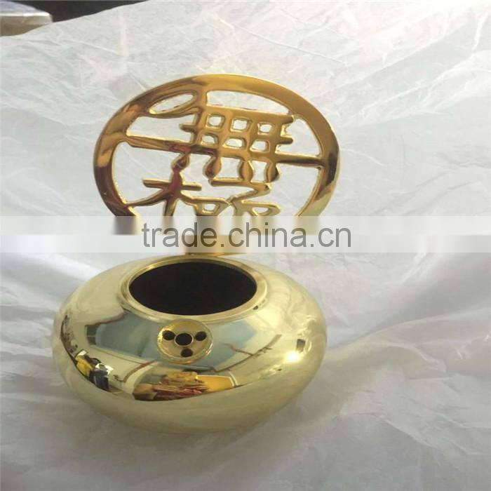 Gold-plated round ball metal Taoism products die casting hardware parts in gold plating finished