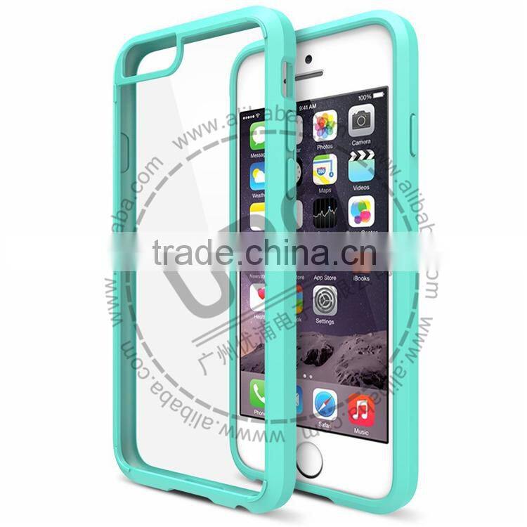 For iPhone 6 6s 7 Case,Hard back plastic PC+Tpu Crystal Clear Hard Phone Case